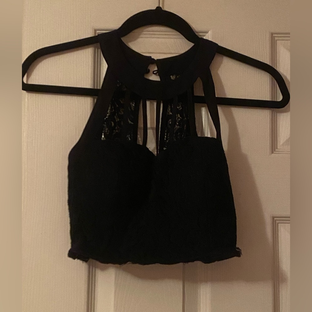Lacey cutout boustier top